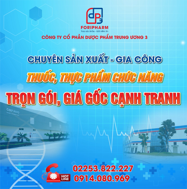 Dược phẩm TW3 chuyên sản xuất thuốc, gia công TPCN
